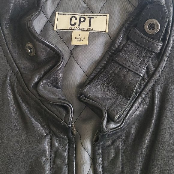 COCKPIT USA Leather Jacket Flight Bomber size L - Picture 7 of 12